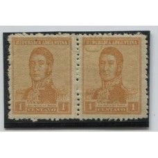 ARGENTINA 1918 GJ 477 PAREJA DE ESTAMPILLAS CON FILIGRANA SERRA BOND NUEVAS MINT U$ 30 RARAS Y MINT, IMPERDIBLES !!!